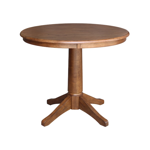 International Concepts Round 36 in Round Top Pedestal Table, 29.9 in Height, Distressed Oak, 36 in W, 36 in L, 29.9 in H K42-36RT-27B - main